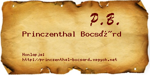 Princzenthal Bocsárd névjegykártya